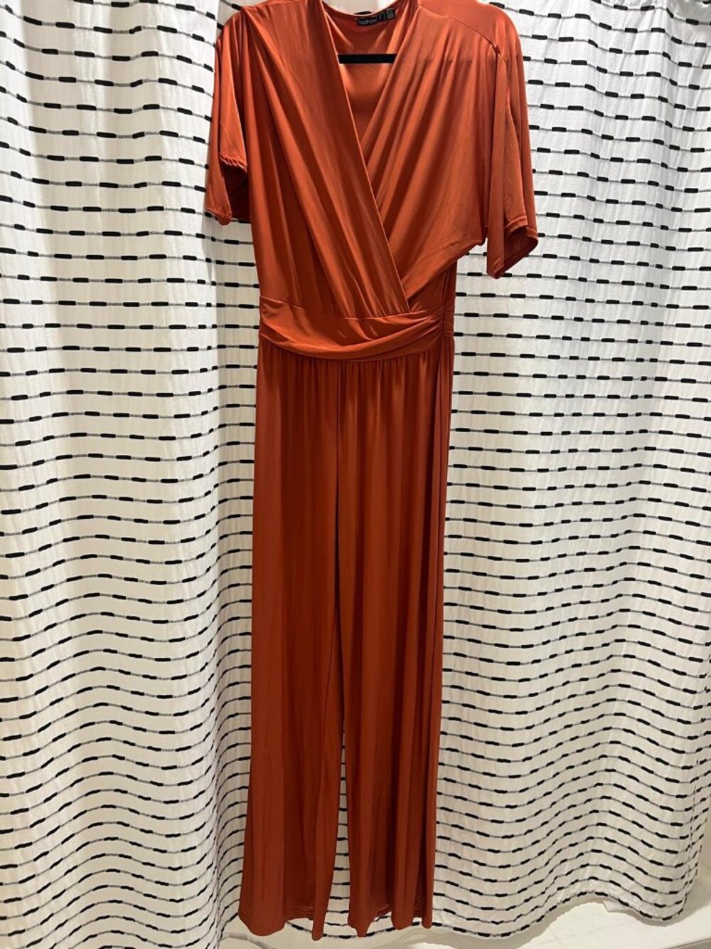 Boohoo silky polyester jumpsuit